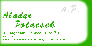aladar polacsek business card